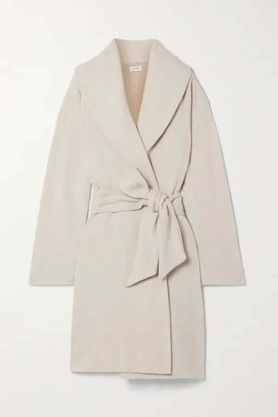 Leset Sienna Belted Wool-Blend Cardigan